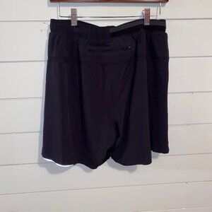 Lululemon Men’s Black Workout Running Shorts with Reflectors,Band Pocket Large